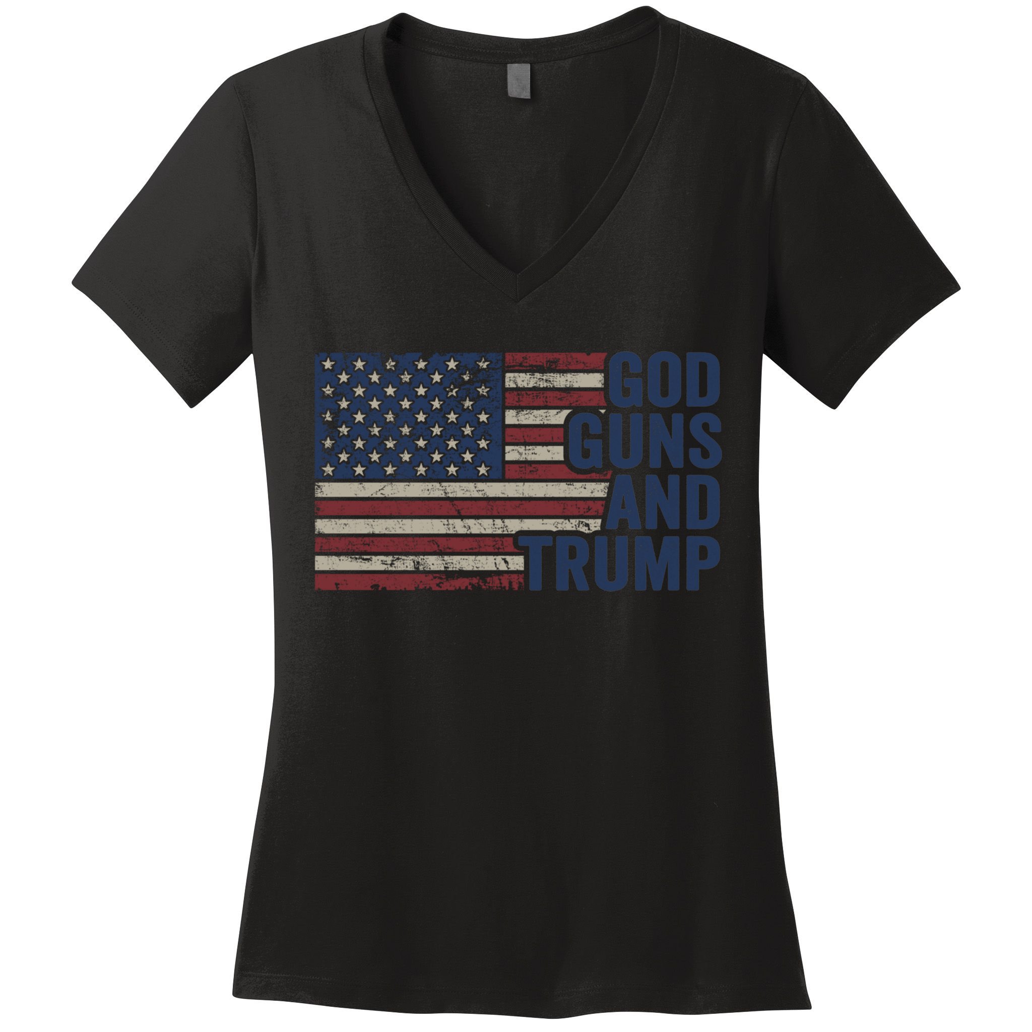 Pro God Gun Funny God Guns And Trump Women's V-Neck T-Shirt