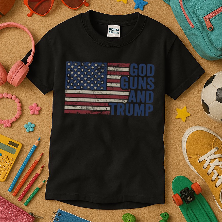 Pro God Gun Funny God Guns And Trump Kids T-Shirt