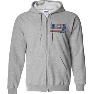 Pro God Gun Funny God Guns And Trump Full Zip Hoodie