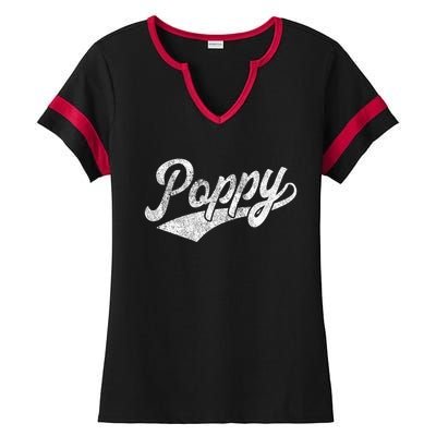 Poppy Gift Grandpa Dad Birthday Fathers Day Funny Humor Gift Ladies Halftime Notch Neck Tee