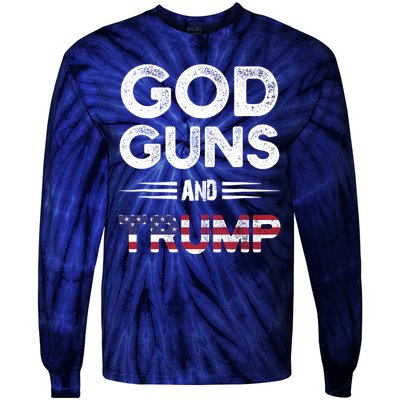 Pro God Guns And Trump Gift Tie-Dye Long Sleeve Shirt