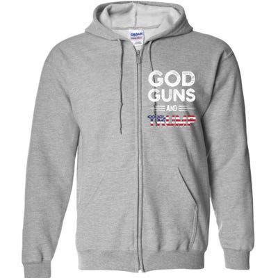 Pro God Guns And Trump Gift Full Zip Hoodie