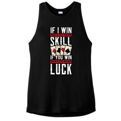 Poker Gambling Gambler Casino Card Game Hand Bluff Fold Ladies PosiCharge Tri-Blend Wicking Tank