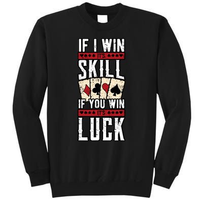 Poker Gambling Gambler Casino Card Game Hand Bluff Fold Sweatshirt