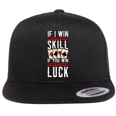 Poker Gambling Gambler Casino Card Game Hand Bluff Fold Flatbill Hat