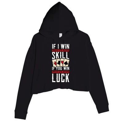 Poker Gambling Gambler Casino Card Game Hand Bluff Fold Crop Fleece Hoodie