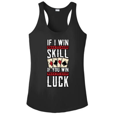 Poker Gambling Gambler Casino Card Game Hand Bluff Fold Ladies PosiCharge Competitor Racerback Tank