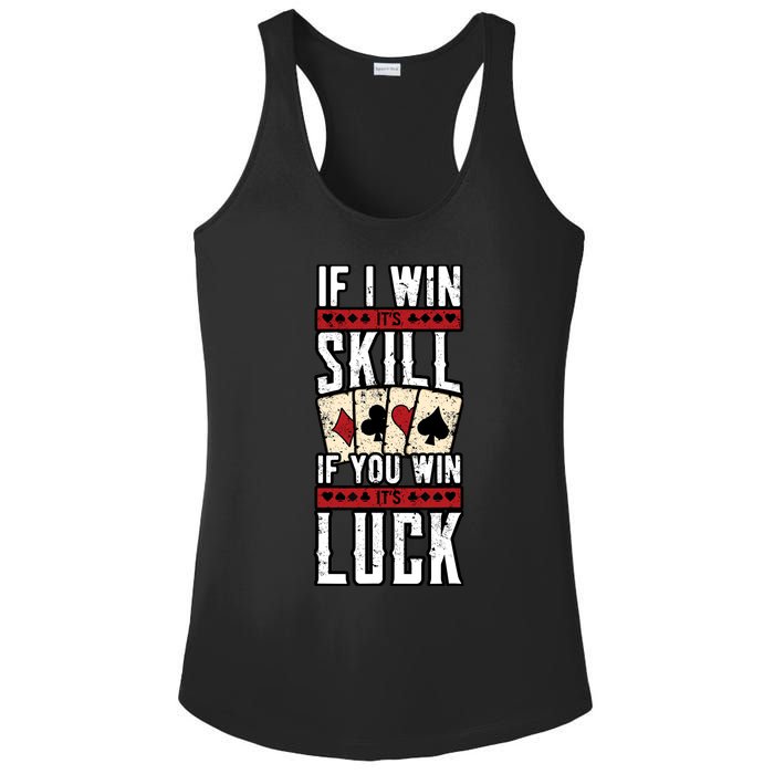 Poker Gambling Gambler Casino Card Game Hand Bluff Fold Ladies PosiCharge Competitor Racerback Tank