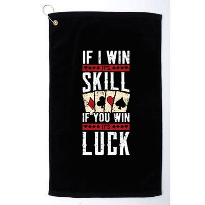 Poker Gambling Gambler Casino Card Game Hand Bluff Fold Platinum Collection Golf Towel