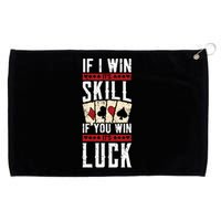 Poker Gambling Gambler Casino Card Game Hand Bluff Fold Grommeted Golf Towel