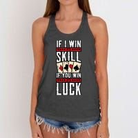 Poker Gambling Gambler Casino Card Game Hand Bluff Fold Women's Knotted Racerback Tank