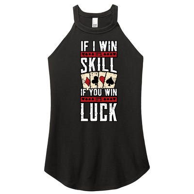 Poker Gambling Gambler Casino Card Game Hand Bluff Fold Women's Perfect Tri Rocker Tank