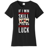 Poker Gambling Gambler Casino Card Game Hand Bluff Fold Women's T-Shirt