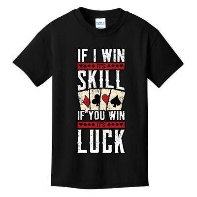 Poker Gambling Gambler Casino Card Game Hand Bluff Fold Kids T-Shirt