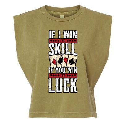 Poker Gambling Gambler Casino Card Game Hand Bluff Fold Garment-Dyed Women's Muscle Tee