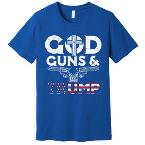 Pro God Guns Trump Usa Flag Reelect Vote For Donald 2020 Gift Premium T-Shirt