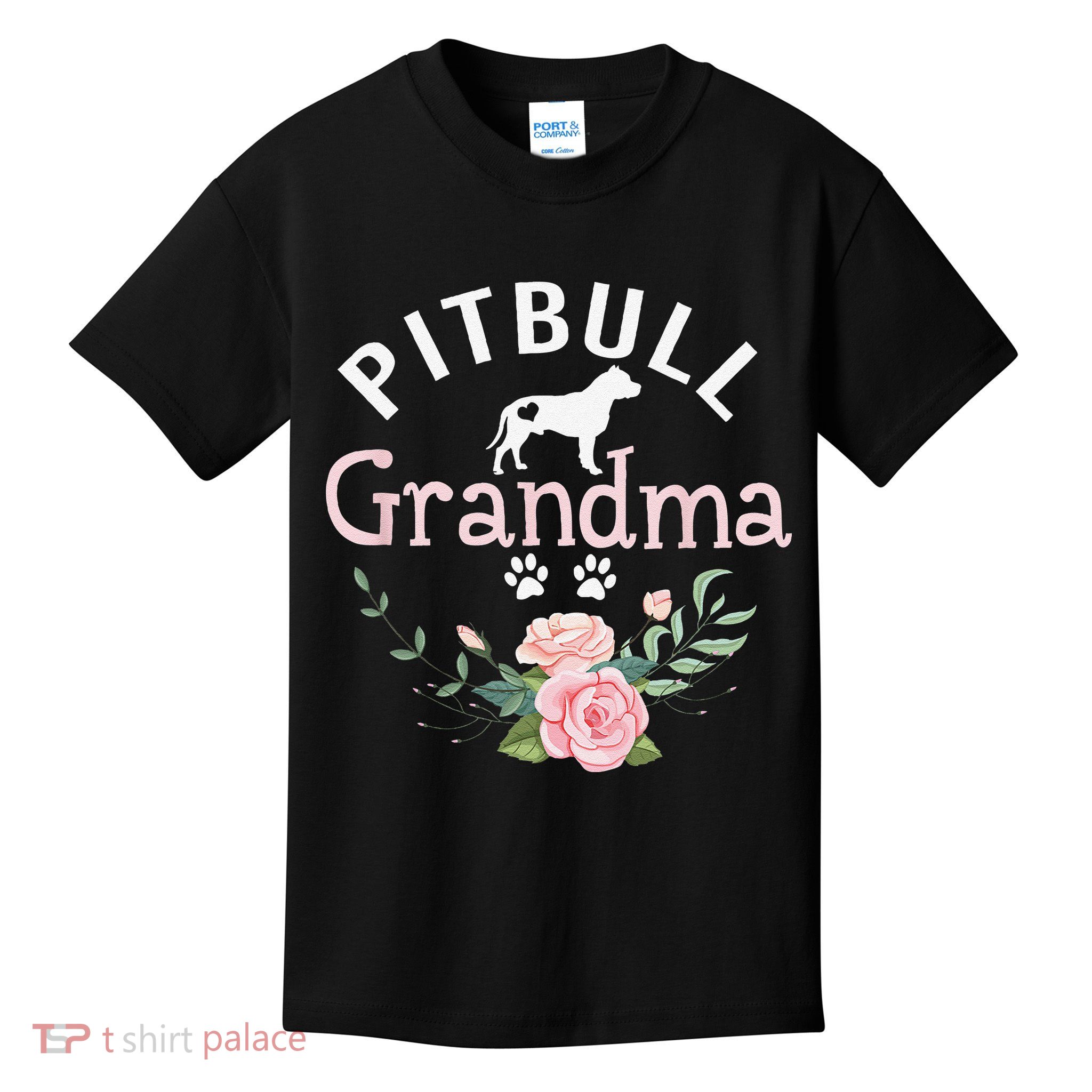 Pitbull Grandma Gifts Funny Mom Pitbull Dog Lover Christmas Kids T-Shirt