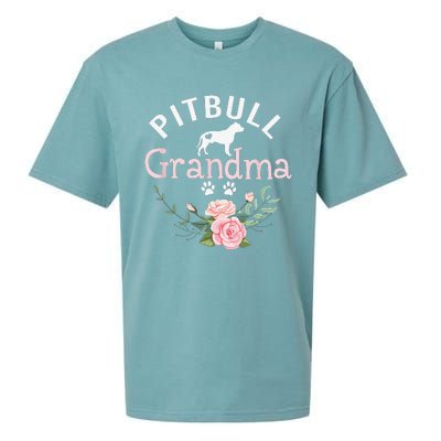 Pitbull Grandma Gifts Funny Mom Pitbull Dog Lover Christmas Sueded Cloud Jersey T-Shirt