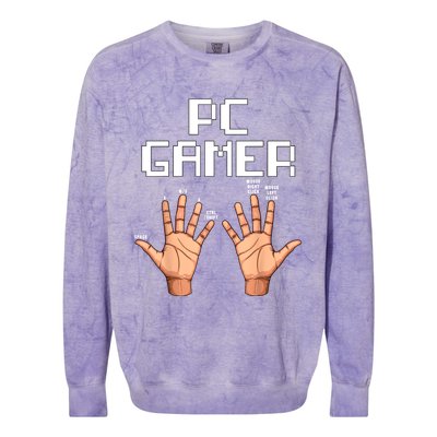 Pc Gamer Hands Funny Computer Video Gaming Lovers Gag Outfit Colorblast Crewneck Sweatshirt