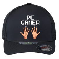 Pc Gamer Hands Funny Computer Video Gaming Lovers Gag Outfit Flexfit Unipanel Trucker Cap