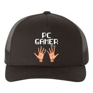 Pc Gamer Hands Funny Computer Video Gaming Lovers Gag Outfit Yupoong Adult 5-Panel Trucker Hat