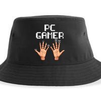 Pc Gamer Hands Funny Computer Video Gaming Lovers Gag Outfit Sustainable Bucket Hat