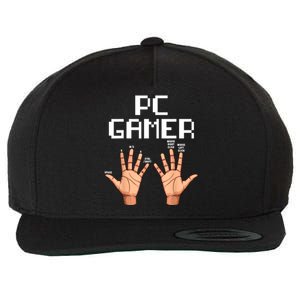 Pc Gamer Hands Funny Computer Video Gaming Lovers Gag Outfit Wool Snapback Cap