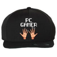 Pc Gamer Hands Funny Computer Video Gaming Lovers Gag Outfit Wool Snapback Cap