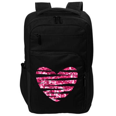 Pink Glitter Heart Cute Gift Impact Tech Backpack
