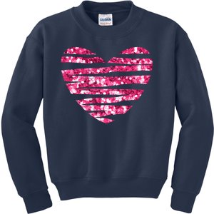 Pink Glitter Heart Cute Gift Kids Sweatshirt