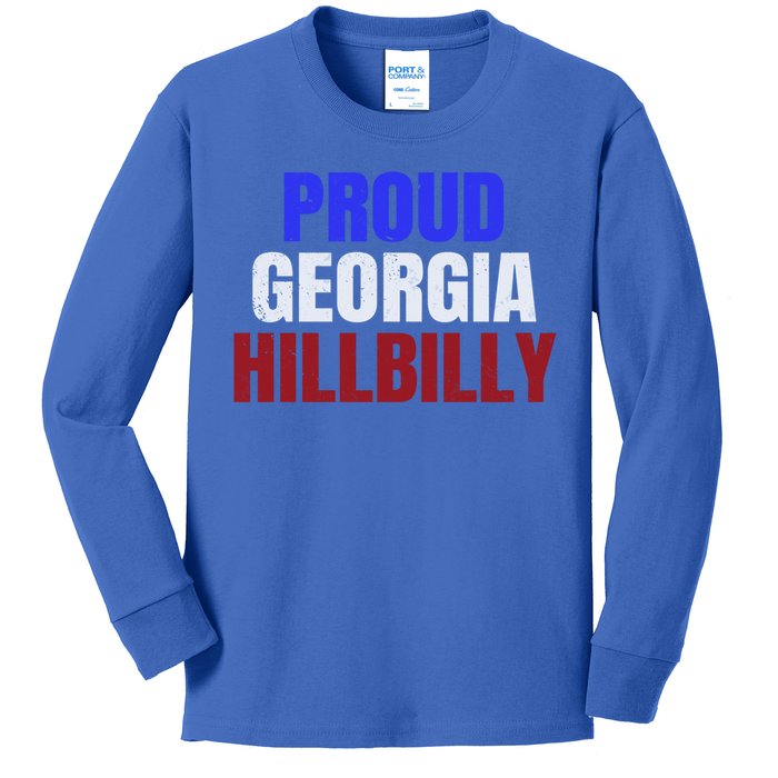 Proud Georgia Hillbilly Cute Gift Kids Long Sleeve Shirt