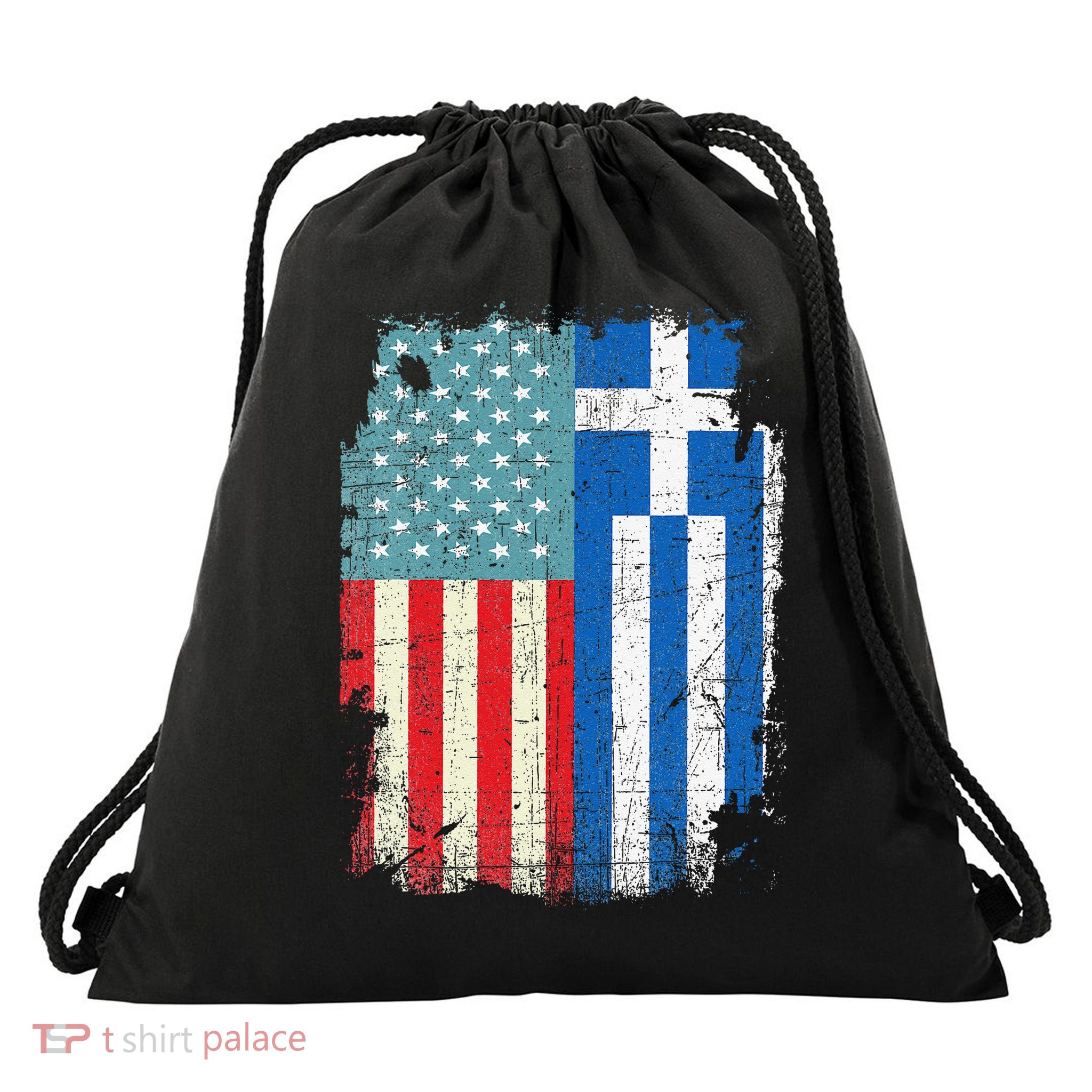 Proud Greek Heritage American Greek Flag Pride Gifts Idea Drawstring Bag
