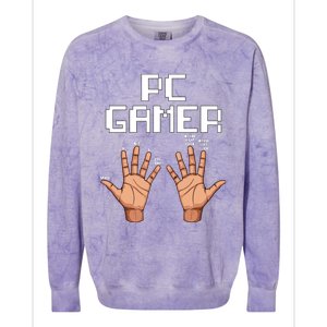 Pc Gamer Hands Funny Computer Video Gaming Lovers Gag Outfit Colorblast Crewneck Sweatshirt