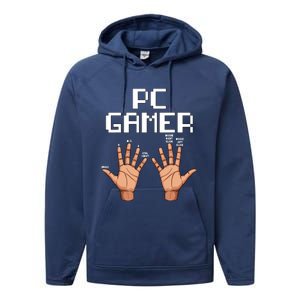 Pc Gamer Hands Funny Computer Video Gaming Lovers Gag Outfit Performance Fleece Hoodie