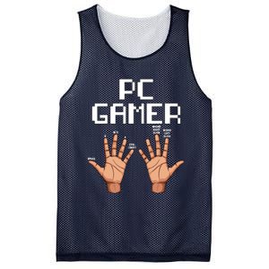 Pc Gamer Hands Funny Computer Video Gaming Lovers Gag Outfit Mesh Reversible Basketball Jersey Tank