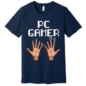 Pc Gamer Hands Funny Computer Video Gaming Lovers Gag Outfit Premium T-Shirt