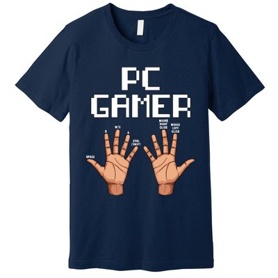 Pc Gamer Hands Funny Computer Video Gaming Lovers Gag Outfit Premium T-Shirt