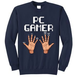 Pc Gamer Hands Funny Computer Video Gaming Lovers Gag Outfit Tall Sweatshirt