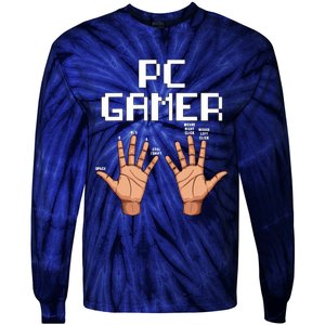 Pc Gamer Hands Funny Computer Video Gaming Lovers Gag Outfit Tie-Dye Long Sleeve Shirt