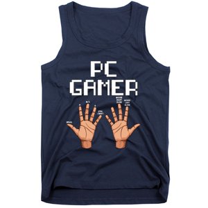 Pc Gamer Hands Funny Computer Video Gaming Lovers Gag Outfit Tank Top