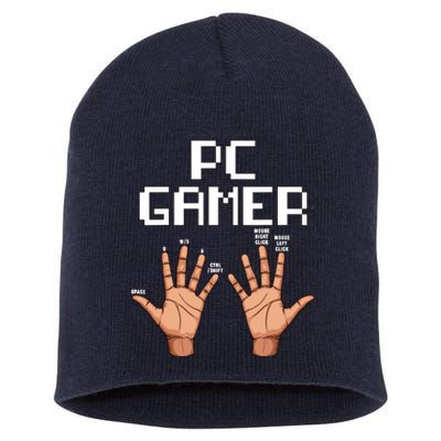 Pc Gamer Hands Funny Computer Video Gaming Lovers Gag Outfit Short Acrylic Beanie