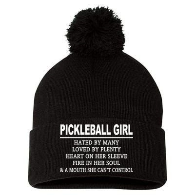 PICKLEBALL GIRL HATED BY MANY Pom Pom 12in Knit Beanie