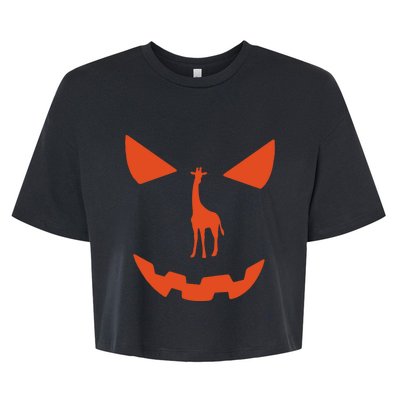 Pumpkin Giraffe Halloween Funny Giraffe Lover Halloween Costume Bella+Canvas Jersey Crop Tee