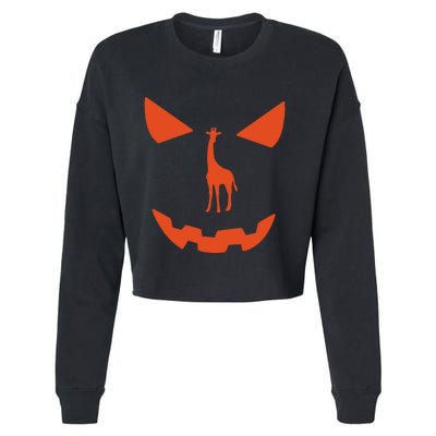 Pumpkin Giraffe Halloween Funny Giraffe Lover Halloween Costume Cropped Pullover Crew