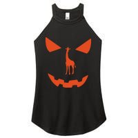 Pumpkin Giraffe Halloween Funny Giraffe Lover Halloween Costume Women's Perfect Tri Rocker Tank