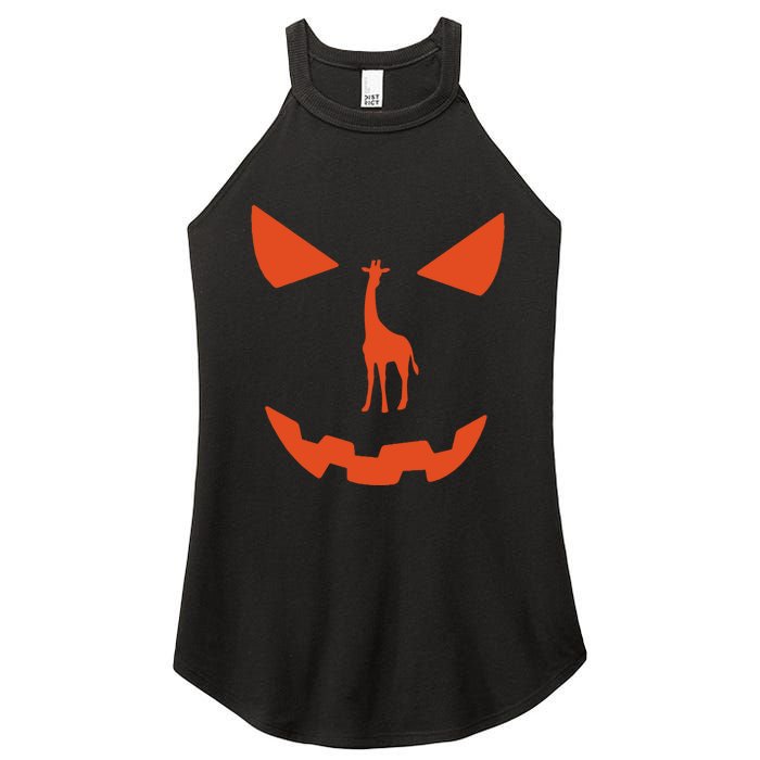 Pumpkin Giraffe Halloween Funny Giraffe Lover Halloween Costume Women's Perfect Tri Rocker Tank