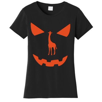 Pumpkin Giraffe Halloween Funny Giraffe Lover Halloween Costume Women's T-Shirt