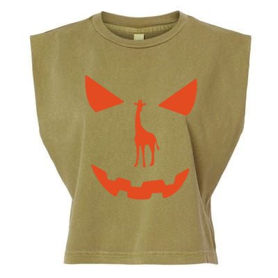 Pumpkin Giraffe Halloween Funny Giraffe Lover Halloween Costume Garment-Dyed Women's Muscle Tee