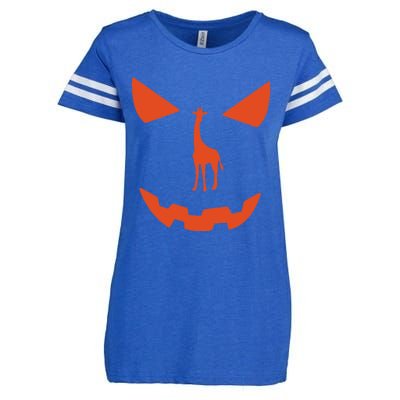 Pumpkin Giraffe Halloween Funny Giraffe Lover Halloween Costume Enza Ladies Jersey Football T-Shirt