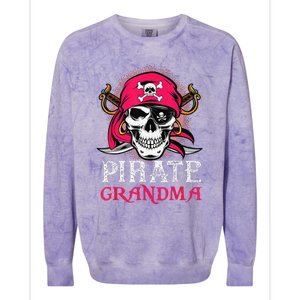 Pirate Grandma Halloween Skull Pirate Costume Family Colorblast Crewneck Sweatshirt